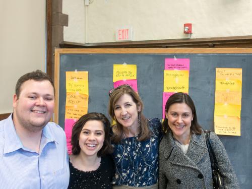 Two Cast Members from the CRLT Players with Nancy Niemi and Jenny Frederick of Yale's CTL Two Cast Members from the CRLT Players with Nancy Niemi and Jenny Frederick of Yale's CTL