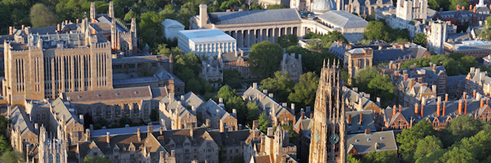 An aerial view of the Yale campus
